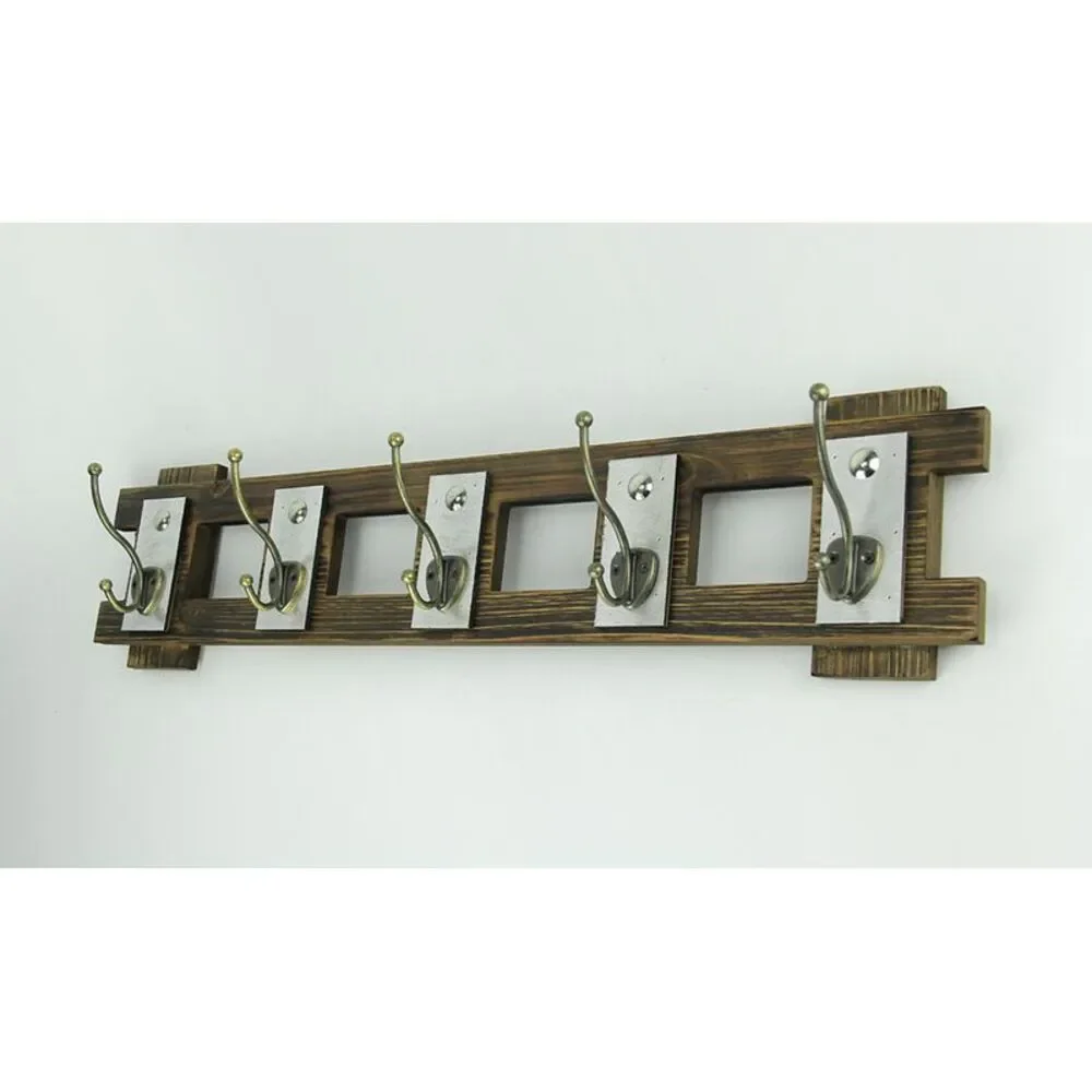 Rustic Contemporary Cutout Wood Hat Hook Wood Wall Hanging